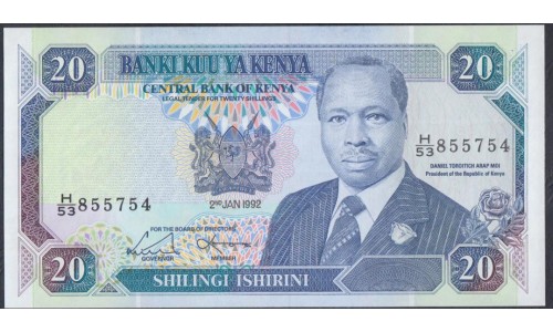 Кения 20 шиллингов 1992 год (KENYA 20 shillings 1992) P 25e: UNC