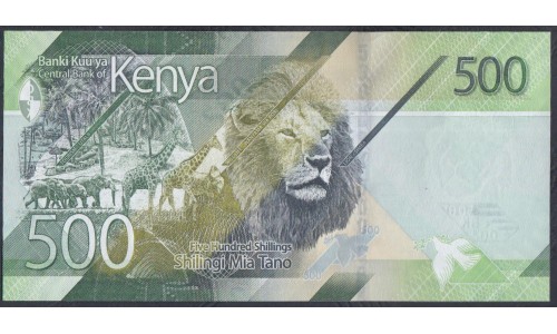 Кения 500 шиллингов 2019 год (KENYA 500 shillings 2019) P W55a: UNC