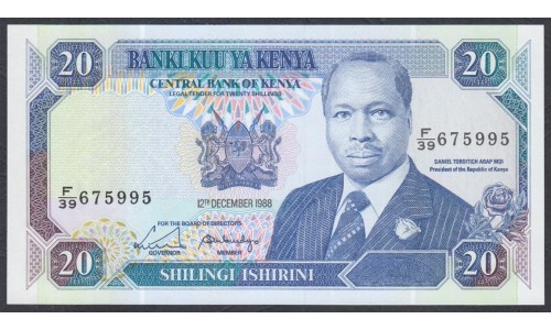 Кения 20 шиллингов 1988 год (KENYA 20 shillings 1988) P 25a: UNC