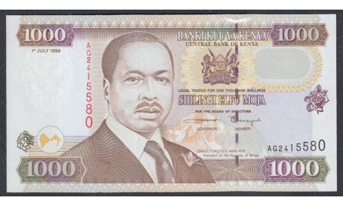 Кения 1000 шиллингов 1999 года (KENYA 1000 shillings 1999) P 40b: UNC