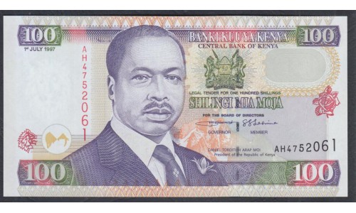 Кения 100 шиллингов 1997 года (KENYA 100 shillings 1997) P 37b: UNC