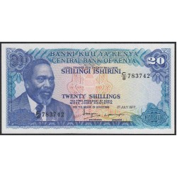 Кения 20 шиллингов 1977 года (KENYA 20 shillings 1977 ) P13d: UNC