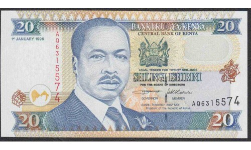 Кения 20 шиллингов 1996 года (KENYA 20 shillings 1996) P35a: UNC