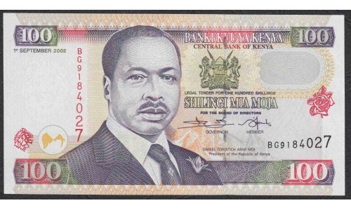Кения 100 шиллингов 2002 года (KENYA 100 shillings 2002) P37h: UNC