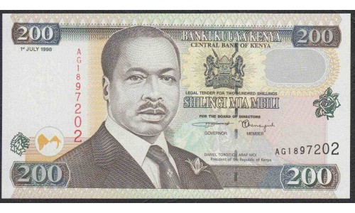 Кения 200 шиллингов 1998 года (KENYA 200 shillings 1998) P38c: UNC