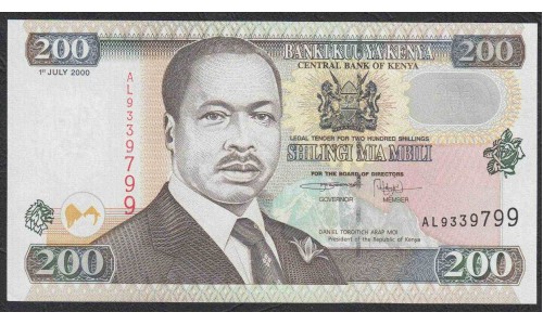 Кения 200 шиллингов 2000 года (KENYA 200 shillings 2000) P38e: UNC