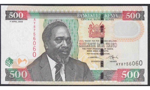 Кения 500 шиллингов 2006 года (KENYA 500 shillings 2006) P 50b: UNC
