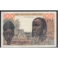 Кот-д'Ивуар 100 франков 2-3-1965 (Cote d'Ivoire 100 francs 2-3-1965) P 101Ac : aUNC