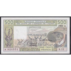 Кот-д'Ивуар 500 франков 1984 (Cote d'Ivoire 500 francs not 1984) P 106Ag: UNC