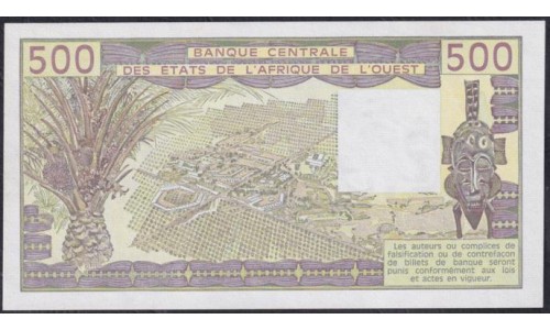 Кот-д'Ивуар 500 франков 1985 года (Cote d'Ivoire 500 francs 1985) P 106Ai: UNC
