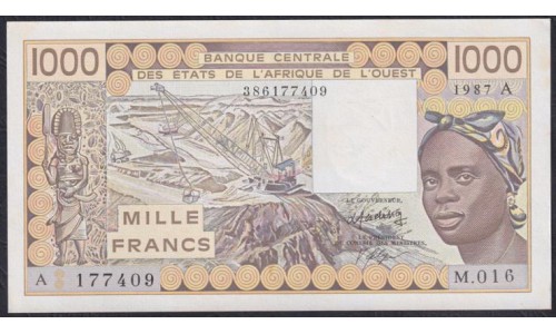 Кот-д'Ивуар 1000 франков 1987 (Cote d'Ivoire 1000 francs not 1987) P 107Ah: UNC