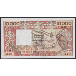 Кот-д'Ивуар 10000 франков без даты, 42246 (Cote d'Ivoire 10000 francs not dated) P 109Ai: UNC