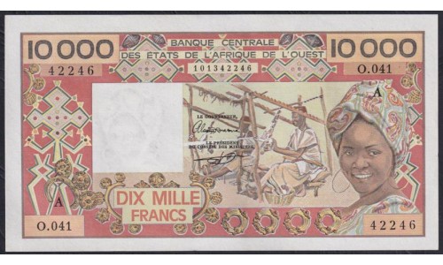 Кот-д'Ивуар 10000 франков без даты, 42246 (Cote d'Ivoire 10000 francs not dated) P 109Ai: UNC