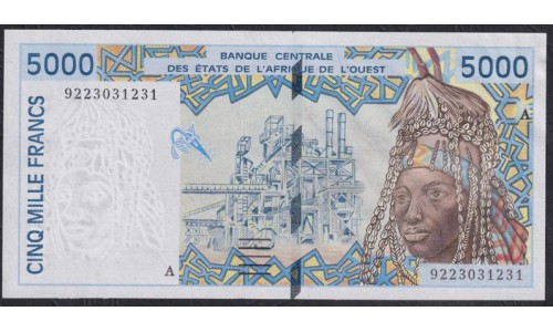 Кот-д'Ивуар 5000 франков 1992 (Cote d'Ivoire 5000 francs 1992) P 113Aa: UNC