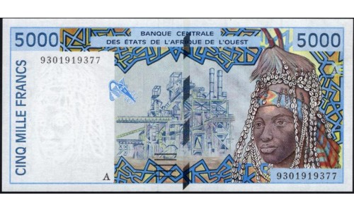 Кот-д'Ивуар 5000 франков 1993 (Cote d'Ivoire 5000 francs 1993) P 113Ab : UNC