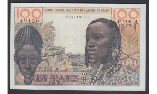 Кот-д'Ивуар 100 франков без даты (Cote d'Ivoire 100 francs not dated) P 101Ad: UNC