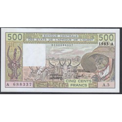 Кот-д'Ивуар 500 франков 1983 (Cote d'Ivoire 500 francs not 1983) P 106Af: UNC