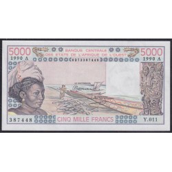 Кот-д'Ивуар 5000 франков 1990 (Cote d'Ivoire 5000 francs not 1990) P 108Aq: UNC