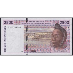 Кот-д'Ивуар 2500 франков 1993 (Cote d'Ivoire 2500 francs 1993) P 112Ab: UNC