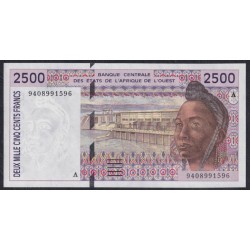 Кот-д'Ивуар 2500 франков 1994 (Cote d'Ivoire 2500 francs 1994) P 112Ac: UNC