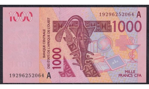 Кот-д'Ивуар 1000 франков 2019 (Cote d'Ivoire 1000 francs 2019) P 115Ao: UNC