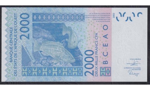 Кот-д'Ивуар 2000 франков 2019 (Cote d'Ivoire 2000 francs 2019) P 116At: UNC