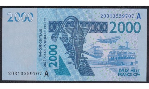 Кот-д'Ивуар 2000 франков 2020 (Cote d'Ivoire 2000 francs 2020) P 116Au: UNC