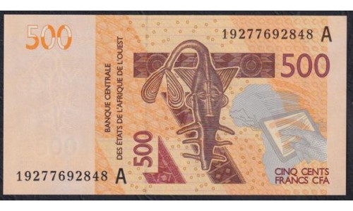 Кот-д'Ивуар 500 франков 2019 (Cote d'Ivoire 500 francs 2019) P 119Ah: UNC