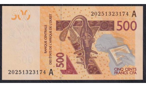 Кот-д'Ивуар 500 франков 2020 (Cote d'Ivoire 500 francs 2020) P 119Ai: UNC