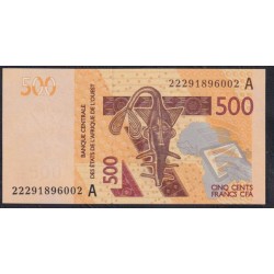 Кот-д'Ивуар 500 франков 2022 (Cote d'Ivoire 500 francs 2022) P 119Aj: UNC
