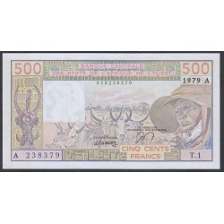 Кот-д'Ивуар 500 франков 1979 года, РЕДКОСТЬ! (Cote d'Ivoire 500 francs not 1979) P 105Aa: UNC