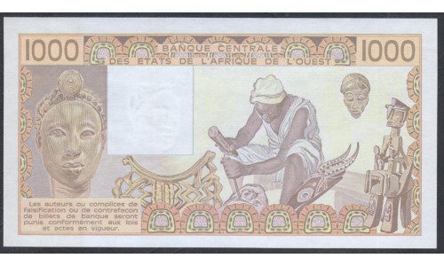 Кот-д'Ивуар 1000 франков 1990 (Cote d'Ivoire 1000 francs not 1990) P 107Aj: UNC