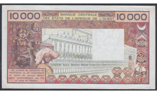 Кот-д'Ивуар 10000 франков без даты (Cote d'Ivoire 10000 francs not dated) P 109Ae : XF