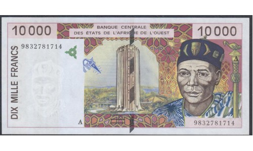 Кот-д'Ивуар 10000 франков 1998 (Cote d'Ivoire 10000 francs 1998) P 114Ag: aUNC/UNC