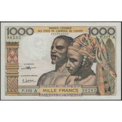 Кот-д'Ивуар 1000 франков без даты (Cote d'Ivoire 1000 francs not dated) P 103Ai : UNC