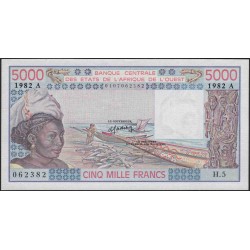 Кот-д'Ивуар 5000 франков 1982 (Cote d'Ivoire 5000 francs not 1982) P 108Ai : UNC