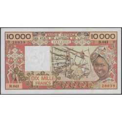 Кот-д'Ивуар 10000 франков без даты (Cote d'Ivoire 10000 francs not dated) P 109Ai : UNC