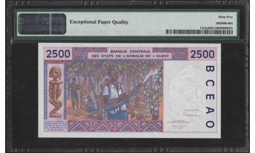 Кот-д'Ивуар 2500 франков 1992 (Cote d'Ivoire 2500 francs 1992) P 112Aa : UNC PMG 65 EPQ