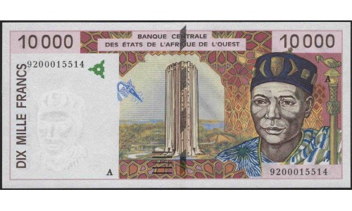 Кот-д'Ивуар 10000 франков 1992 (Cote d'Ivoire 10000 francs 1992) P 114Aa : UNC