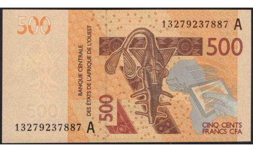 Кот-д'Ивуар 500 франков 2013 (Cote d'Ivoire 500 francs 2013) P 119Ab : UNC