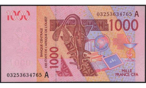 Кот-д'Ивуар 1000 франков 2003 (Cote d'Ivoire 1000 francs 2003) P 115Aa : UNC