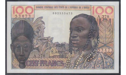 Кот-д'Ивуар 100 франков без даты (Cote d'Ivoire 100 francs not dated) P 101Ag: UNC