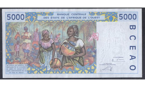 Кот-д'Ивуар 5000 франков 2002 года (Cote d'Ivoire 5000 francs 2002) P 113Al: UNC