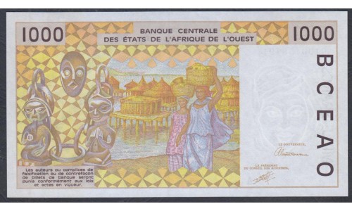 Кот-д'Ивуар 1000 франков 1991 (Cote d'Ivoire 1000 francs 1991) P 111Aa: UNC