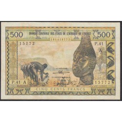 Кот-д'Ивуар 500 франков 1959-1964 (Cote d'Ivoire 500 francs not 1959-1964) P 101Ai : VF