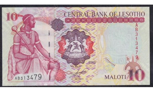 Лесото 10 малоти 2009 (Lesotho 10 maloti 2009) P 15f: UNC