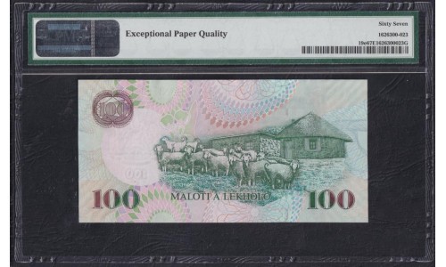 Лесото 100 малоти 2009 года (Lesotho 100 maloti 2009) P 19e: PMG 67 Superb Gem UNC EPQ