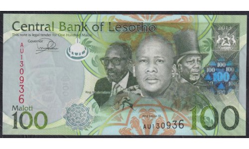 Лесото 100 малоти 2010 (Lesotho 100 maloti 2010) P 24b: UNC