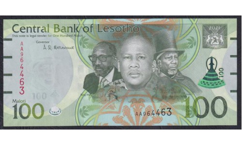 Лесото 100 малоти 2021 (Lesotho 100 maloti 2021) P W29: UNC