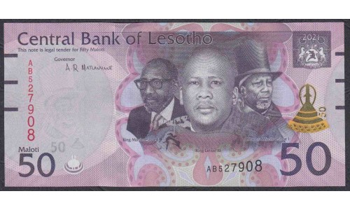 Лесото 50 малоти 2021 (Lesotho 50 maloti 2021) P W28: UNC